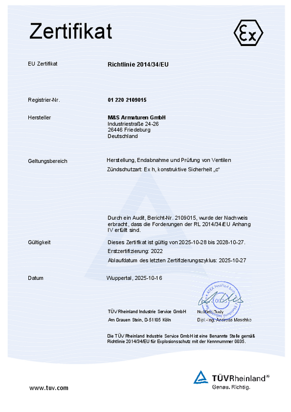 Zertifikat ATEX-Richtlinie_2014-34-EU Zertifikat ATEX-Richtlinie_2014-34-EU