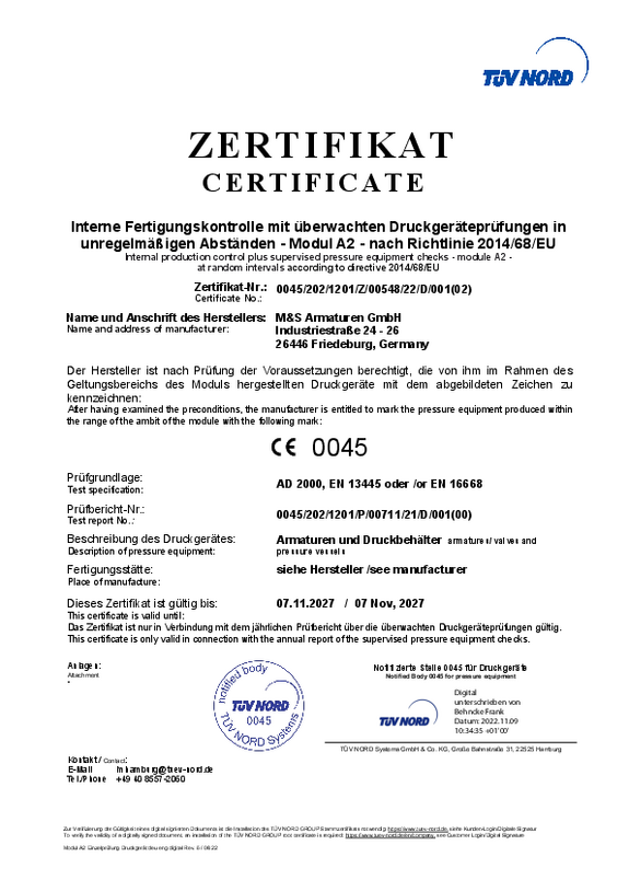 Certificate DGRL-Modul-A2 Certificate DGRL-Module-A2